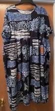 Pre-Owned Womens One Size Boho Chic Blue Print Dress