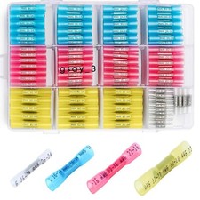 200PCS Waterproof Heat Shrink Butt Wire Splice Crimp Connectors Terminals Kit