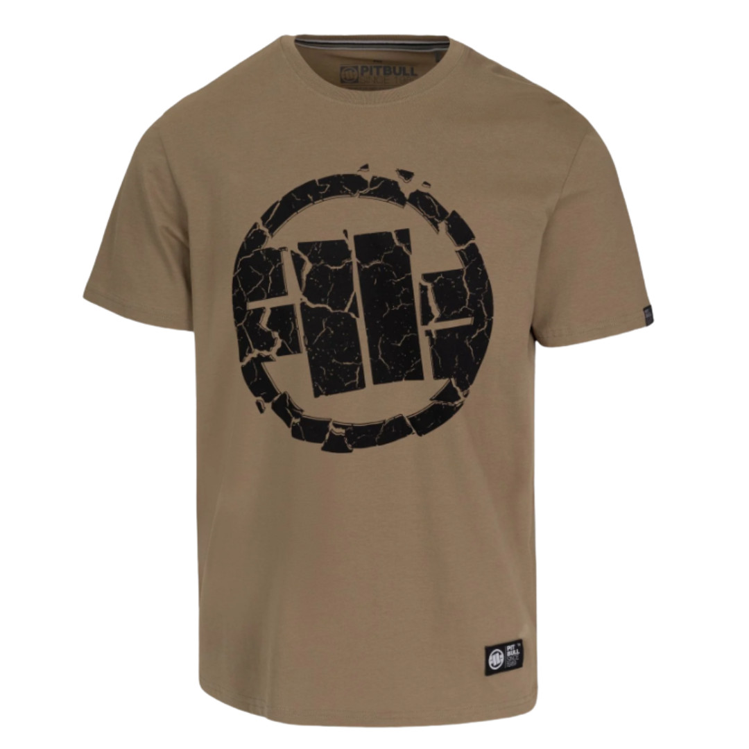 Camiseta Para Hombre Pitbull Scratch 100% BW En Color Arena Oscura