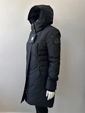 Moose Knuckles Ladies Cloud Parka Neoshear Black Siver Logo S NWT