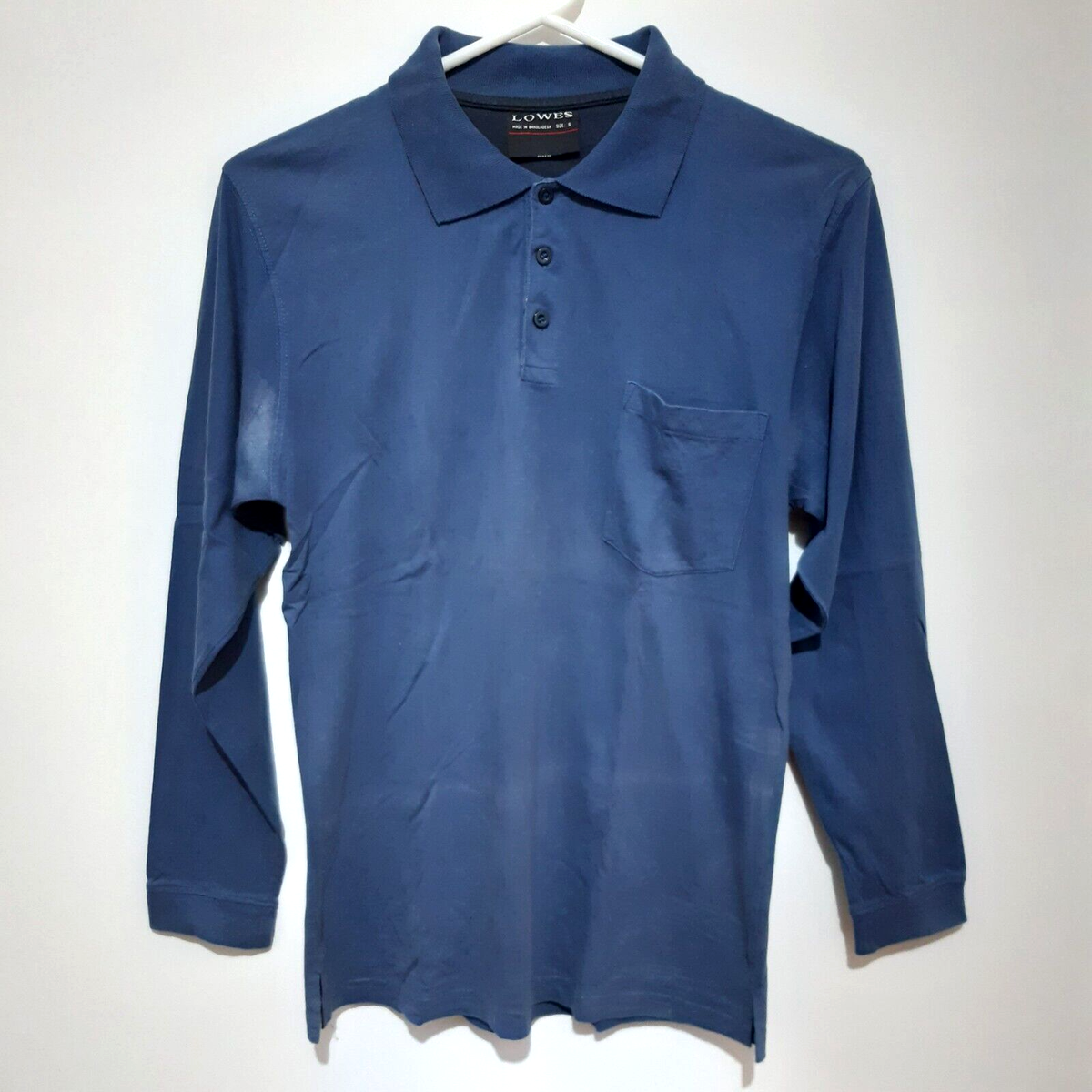 Lowes Polo Shirt Mens Blue Long Sleeve Size Small Australia