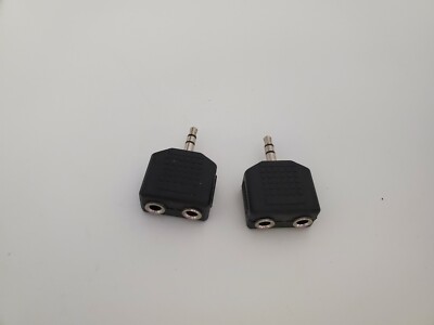 2 - 3.5mm Stereo Y Splitter Audio Adapter-1/8'' Male to 2 Dual Female Jacks W16 