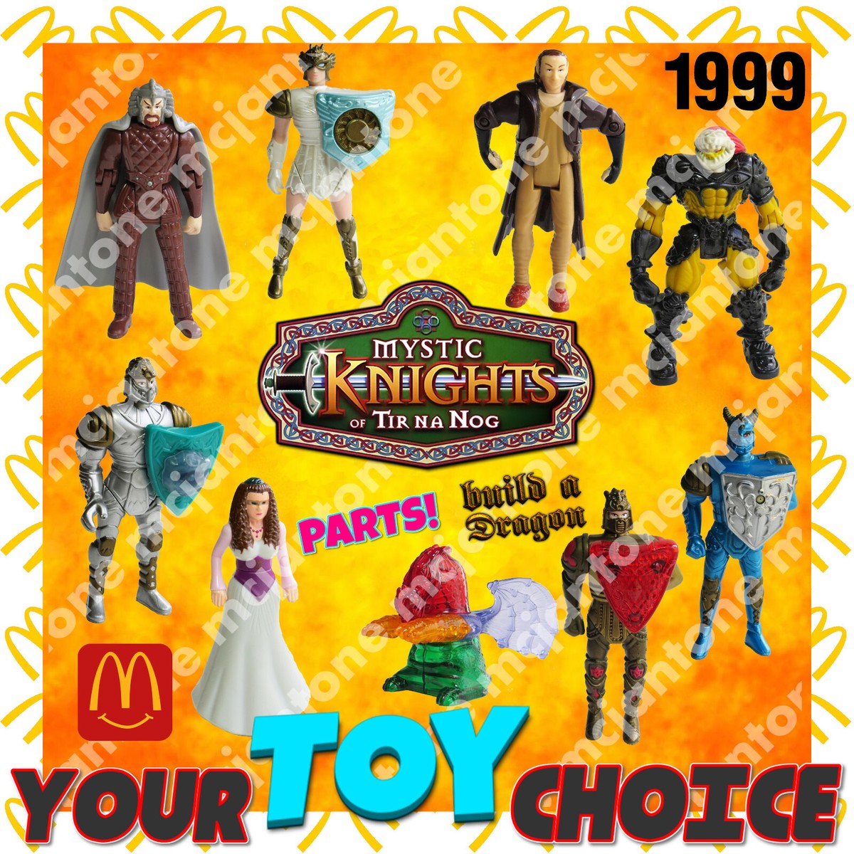 McDonald's 1999 MYSTIC KNIGHTS Tir Na Nog KNIGHT Dragon Saban YOUR