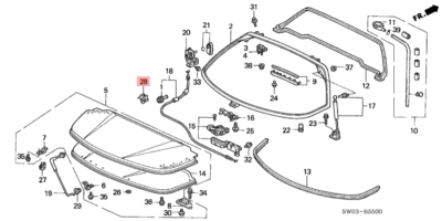 HONDA ACURA GENUINE OEM NSX Clip, Hood Open Wire Rear Hatch