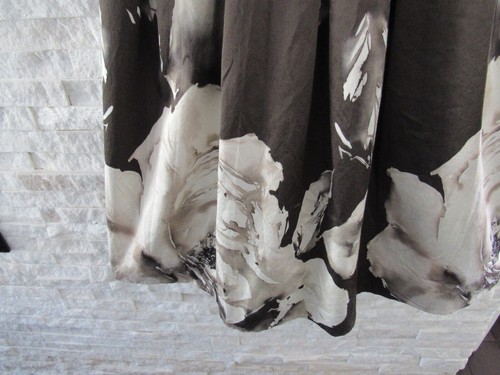 Lafayette 148 Brown Ivory Floral Cotton Viscose Pleated Fit & Flare Dress 4 - Picture 4 of 6