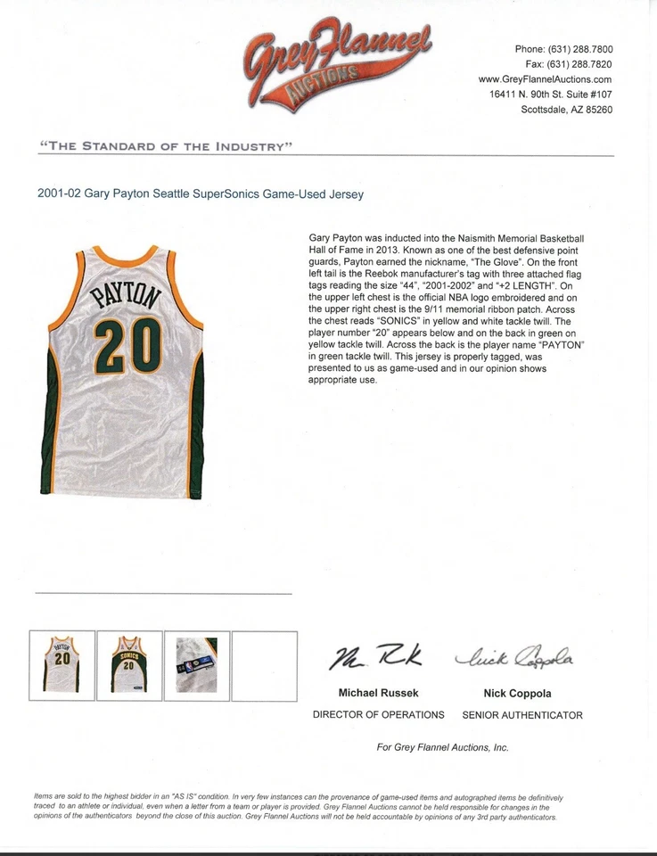 Gary Payton GAME WORN SWATCH - Upper Deck Hardcourt Jersey Fusion Card - Image 3 of 4