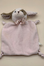 Pink  Brown PUPPY DOG 8" Lovey / Security Blanket Plush Stuffed Animal Toy