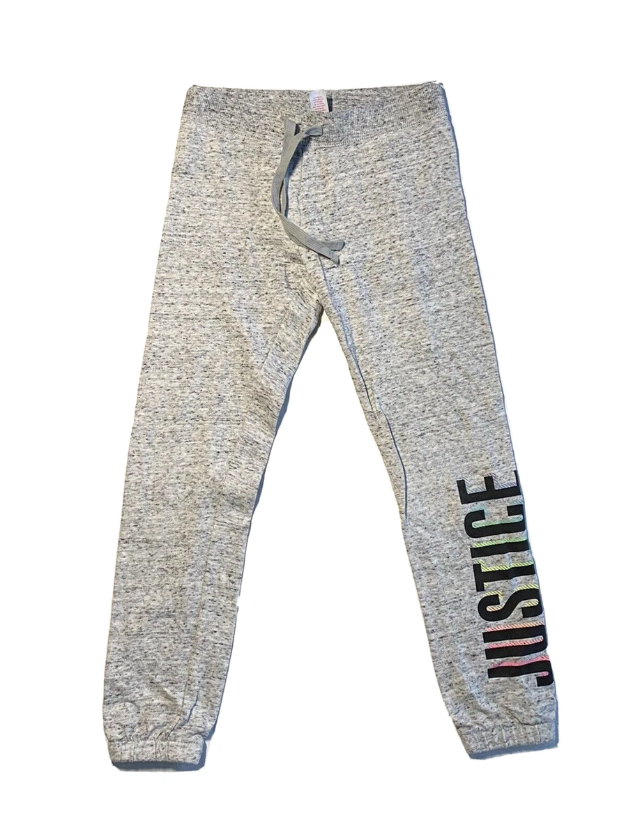 JUSTICE Grey Logo Sweat Pants Girls Size 8