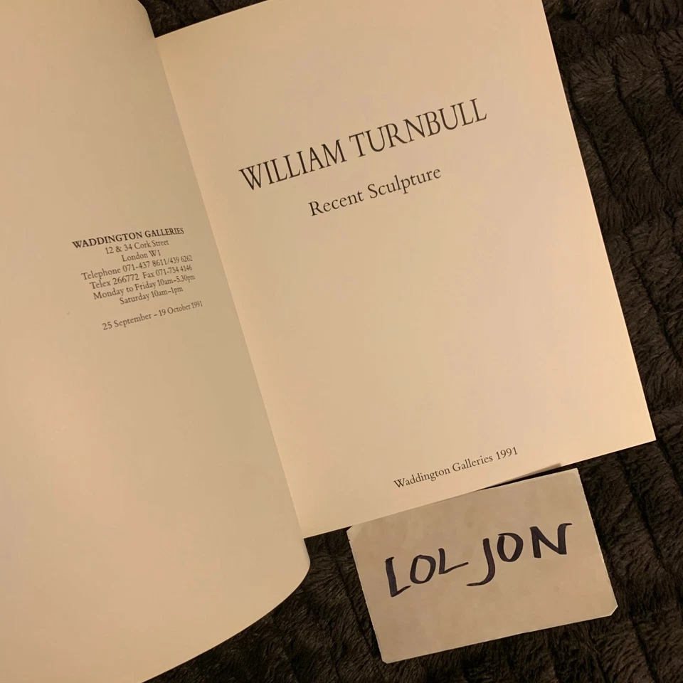 William Turnbull Recent Sculpture 1st Edition Art Book Rare - Image 2 of 3