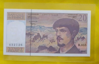 🇲🇫 20 Francs, Billet Claude Debussy, France 1997, Type 1980, N°432126-B.055 - Photo 1/2