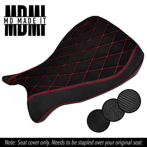 FITS BMW R9T R NINE T 14-24 CUSTOM SUEDE VINYL SEAT COVER SET DSG3 RED ST - Picture 2 of 7
