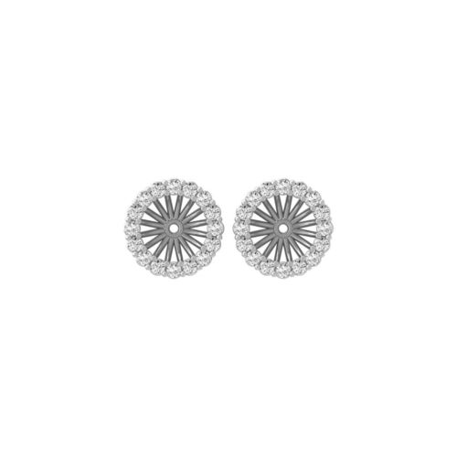 Lab Grown Diamond Jacket Stud Earring 14K White Gold for Women 0.88 gram - Picture 2 of 7