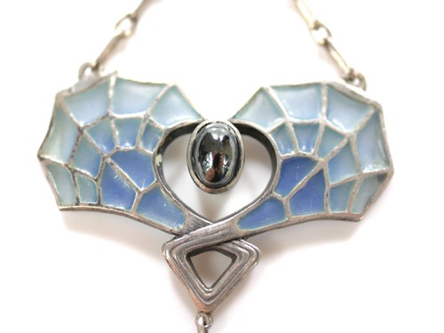 Stile giovanile - collier - Levinger & Bissinger - smalto finestra - argento 900 ~ 1900 - Foto 10 di 15