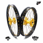 KKE 21-19'' Wheels For SUZUKI RM125 1996-2007 RM250 1996-2008 Gold Nipple & Hub