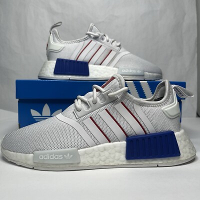 Adidas NMD R1 J White Red Blue 4Y HQ9991 W BOX