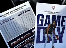 2024 Caitlin Clark WNBA Debut SGA Roster Sheet Sun vs Indiana Fever 5/14/24