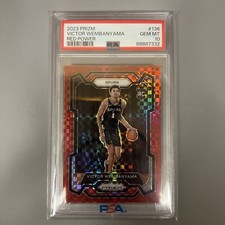 VICTOR WEMBANYAMA PSA 10 2023 PANINI PRIZM #136 RED POWER ROOKIE CARD RC 74/75