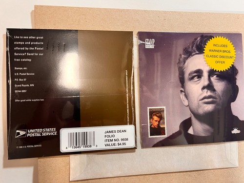 VTG 90s MINT unused JAMES DEAN USPS STAMPS LOT* 3082 poster framed Burbank folio - Picture 12 of 18