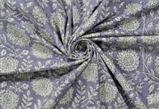 New Indian Cotton Hand Block Print Fabric Running Sewing Loose Craft 5 Yard