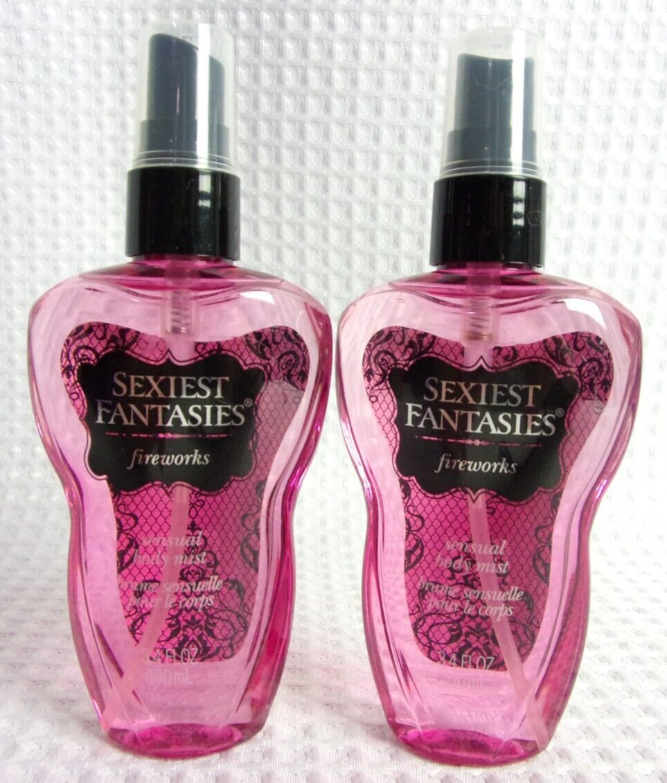 Lot of 2 Sexiest Fantasies - Fireworks - Sensual Body Mist 3.4 Fl