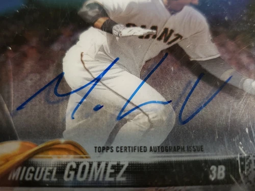 2018 Topps Clearly Authentic Black Miguel Gomez 09/75 Autograph Giants Auto  - Picture 2 of 4