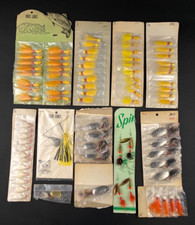Vintage Fishing Tiger Lures, Jigs, Spinner Baits Store Display Lot of 78 New