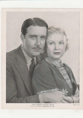 John Boles and Jean Muir 1930's Vintage Publicity Photo "Orchids To You" 8x10 - Picture 1 of 2