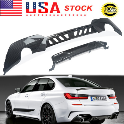 For BMW G20 M Performance M340 Type Rear Bumper Lip Diffuser Carbon Fiber Style
