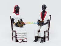Negritos Congos Sentados Pareja De 6 In Black Male And Female Couple Estatuas Negritos Congos Sentados Pareja De 6 In Black Male And Female Couple Estatuas