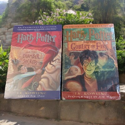 Harry Potter Lot Of 2 UnAbridged Audio Books Cassette Chamber Secret Goblet Fire