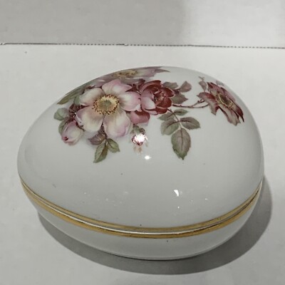 Porcelain Egg-Gerold Porzellan, Tettau Bavaria-Wild Rose-Made in