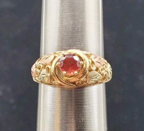 4,53 g 10 Karat Black Hills Goldring mit Granat, Größe 8 EJ277 - Bild 1 von 6