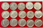Roosevelt Dimes 90% Silver Circulated Lot Of 15 coins 1964.