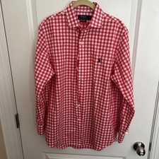 Ralph Lauren Red Gingham Check Shirt Button Down Long Sleeve Size M