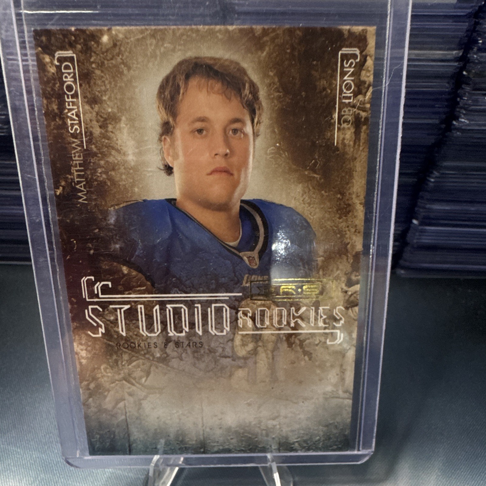 Matthew Stafford Donruss Rookies & Stars Studio Rookies #28 Gold
