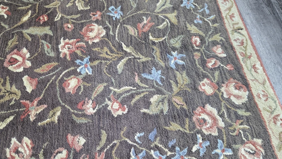 Alfombra de lana acolchada Pottery Barn, 5 pies x 8 pies, estilo alfombra Cassidy, pila 100 % lana Foto 3 de 4