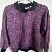 Vintage Cristin Stevens Purple Geometric Knit Pullover Sweater