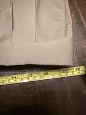 Jack Victor Men's Beige Wool Dress Pants Size 36 Pleated Straight Leg