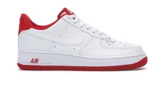 Nike Air Force 1 Men's White University Red Sneakers Size 8.5/ NO BOX! GOOD COND