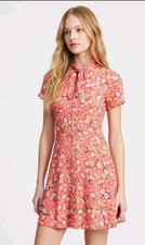 NWT Polo Ralph Lauren Necktie Fit-and-Flare Mini in Blush Floral Shirt Dress 2