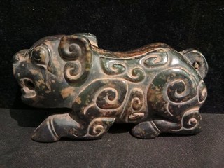 Lovely Chinese Old Jade Hand Carved Zhou Tiger Statue SS001