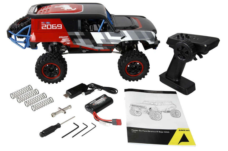RC Auto Amewi Hyper GO Ford Bronco Baja 1000 Brushless 1:12 RTR mit Beleuchtung - Bild 2 von 4