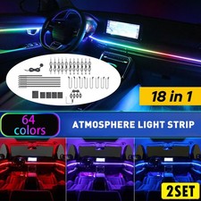 2Set RGB Symphony Car Atmosphere Interior LED Acrylic Guide Fiber Optic Ambient