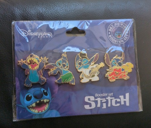Disneyland Paris Pin Booster Pin Set Stitch Trading Pins New