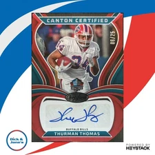 2025 Panini Certified Thurman Thomas Canton Signatures Red /25 Auto Bills