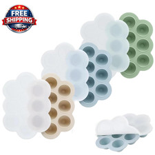 3-Pack Silicone Baby Food Freezer Trays with Lids - 10 Small Portions per Tray