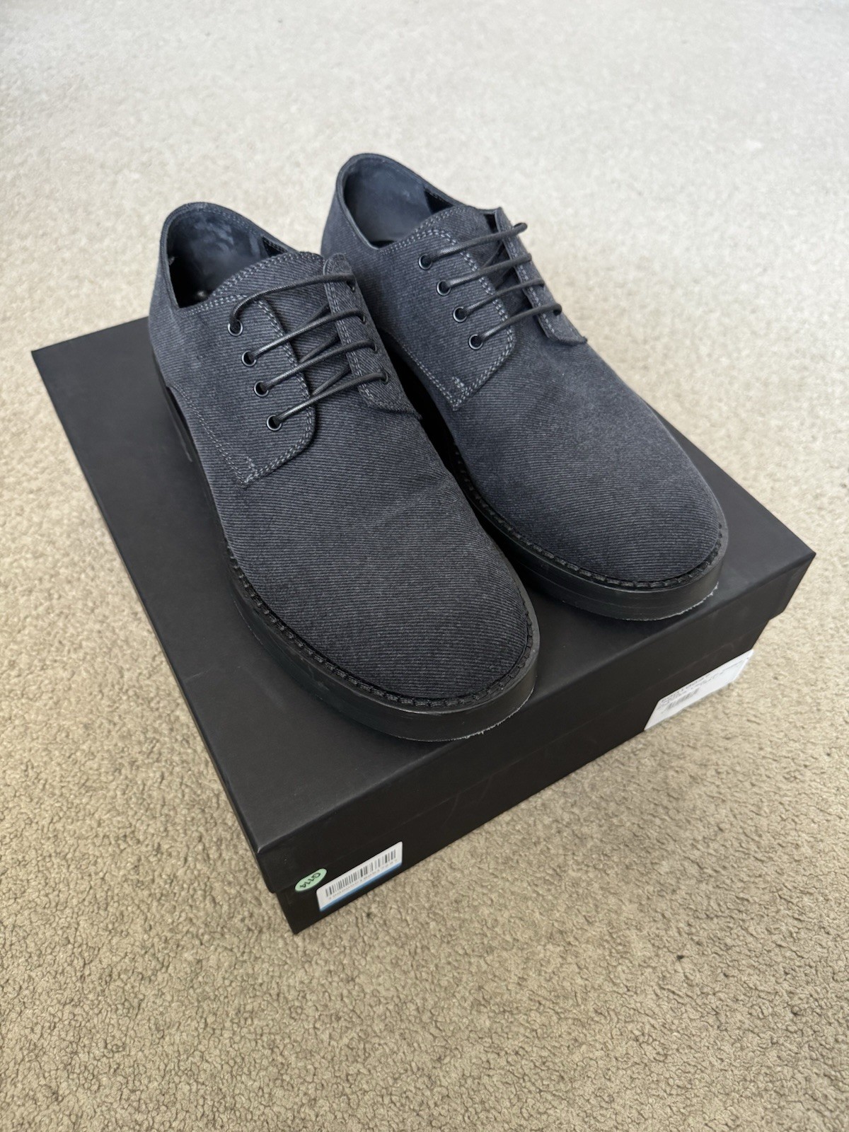 SAOLA Scarpe derby Olivier Ann Demeulemeester nere tela pelle taglia EU 41 5