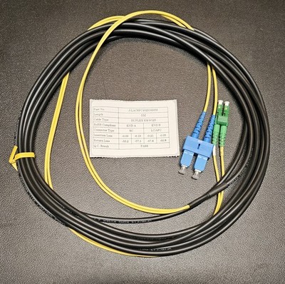 SC/UPC to LC/APC Rugged Duplex OS2 Fiber Patch Cable 5m Black Jacket