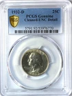 1932 D 25c Washington Silver Quarter Dollar Denver Unc Details PCGS