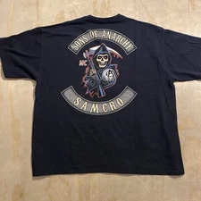 Sons Of Anarchy MC SAMCRO Grim Reaper Graphic T Shirt Men XL Double Sided